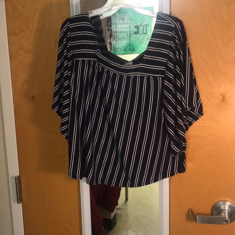 Navy Blue and White stripped top